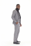 Load image into Gallery viewer, MD Gray 3-Piece Shawl Lapel Tuxedo Suit Slim Fit Jacket, Vest &amp; Expandable Pants Stretch