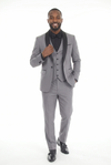Load image into Gallery viewer, MD Gray 3-Piece Shawl Lapel Tuxedo Suit Slim Fit Jacket, Vest &amp; Expandable Pants Stretch