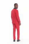 Load image into Gallery viewer, Red 3-Piece Shawl Lapel Tuxedo Suit Slim Fit Jacket, Vest &amp; Expandable Pants Stretch