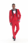 Load image into Gallery viewer, Red 3-Piece Shawl Lapel Tuxedo Suit Slim Fit Jacket, Vest &amp; Expandable Pants Stretch