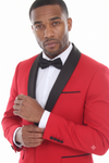 Load image into Gallery viewer, Red 3-Piece Shawl Lapel Tuxedo Suit Slim Fit Jacket, Vest &amp; Expandable Pants Stretch