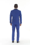 Load image into Gallery viewer, Royal Blue 3-Piece Shawl Lapel Tuxedo Suit Slim Fit Jacket, Vest &amp; Expandable Pants Stretch