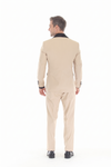 Load image into Gallery viewer, Tan 3-Piece Shawl Lapel Tuxedo Suit Slim Fit Jacket, Vest &amp; Expandable Pants Stretch