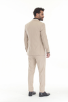 Load image into Gallery viewer, Tan 3-Piece Peak Lapel Tuxedo Suit with Double Breasted Vest and Expandable Pants Slim Fit