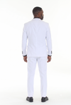 Load image into Gallery viewer, White 3-Piece Peak Lapel Tuxedo Suit with Double-Breasted Vest and Expandable Pants Slim Fit