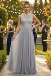 Load image into Gallery viewer, LA Merchandise LAV5233 Long Chiffon Mother of the Bride Dress - - Mother of the Bride Dress LAV