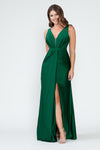 Load image into Gallery viewer, Wholesale Bridesmaid Dress V-Neck Ruched Red Carpet Gown By LAF5319 - HUNTER GREEN - Dress LAF