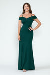 Load image into Gallery viewer, Wholesale Evening Dress Off The Shoulder Fitted Formal Gown By LAF5317 - HUNTER GREEN - Dress LAF