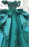 Load image into Gallery viewer, Off-Shoulder Crystal Beaded Corset Organza Ruffle Ball Gown Quinceañera Dress by LA307