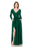 Load image into Gallery viewer, Wholesale Mother Of The Bride Dress Deep V-Neck Formal Gown By LAF5231 - HUNTER GREEN - Dress LAF