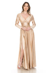 Load image into Gallery viewer, Wholesale Mother Of The Bride Dress Deep V-Neck Formal Gown By LAF5231 - CHAMPAGNE - Dress LAF