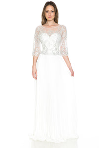 Wholesale Embellished A-Line Gown with Sheer Sleeves Evening & Bridal Dress By LAF8145