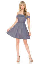 Load image into Gallery viewer, LA Merchandise LAF5227 Off-Shoulder Glitter Fit and Flare Short Party Dress Wholesale Cocktail Dress