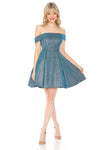 Load image into Gallery viewer, LA Merchandise LAF5227 Off-Shoulder Glitter Fit and Flare Short Party Dress Wholesale Cocktail Dress