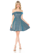 Load image into Gallery viewer, LA Merchandise LAF5227 Off-Shoulder Glitter Fit and Flare Short Party Dress Wholesale Cocktail Dress