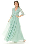 Load image into Gallery viewer, Wholesale Long Evening Dress Sleeveless Sequin A-Line Gown By LAF5237 - SAGE - Dress LAF