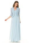 Load image into Gallery viewer, Wholesale Long Evening Dress Sleeveless Sequin A-Line Gown By LAF5237 - POWDER BLUE - Dress LAF