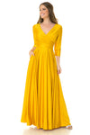 Load image into Gallery viewer, Wholesale Mother Of The Bride Dress 3/4 Sleeve A-Line Gown By LAF5243 - GOLDEN - Dress LAF