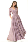 Load image into Gallery viewer, Wholesale Mother Of The Bride Dress 3/4 Sleeve A-Line Gown By LAF5243 - PLUM - Dress LAF
