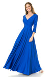 Load image into Gallery viewer, Wholesale Mother Of The Bride Dress 3/4 Sleeve A-Line Gown By LAF5243 - ROYAL BLUE - Dress LAF