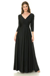 Load image into Gallery viewer, Wholesale Mother Of The Bride Dress 3/4 Sleeve A-Line Gown By LAF5243 - BLACK - Dress LAF