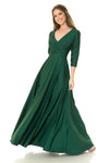 Load image into Gallery viewer, Wholesale Mother Of The Bride Dress 3/4 Sleeve A-Line Gown By LAF5243 - HUNTER GREEN - Dress LAF