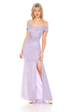 Load image into Gallery viewer, La Merchandise LN5213 Shiny Off Shoulder Long Stretchy Evening Gown - LILAC - LA Merchandise