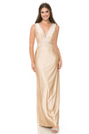 Load image into Gallery viewer, Wholesale Prom Dress V-Neck A-Line Fully Lined Gala Gown By LAF5254 - CHAMPAGNE GOLD - Dress LAF