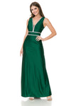 Load image into Gallery viewer, Wholesale Prom Dress V-Neck A-Line Fully Lined Gala Gown By LAF5254 - HUNTER GREEN - Dress LAF