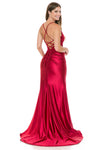 Load image into Gallery viewer, Wholesale Satin Mermaid Evening Gown with Lace Slit &amp; Corset Back Formal Dress By LAF8158 - - Dress LAF