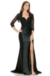 Load image into Gallery viewer, LA Merchandise LAF8175 Satin Lace Appliqué Slit Gown with Sheer Jacket Mother of the Bride Dress