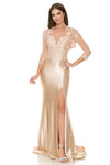 Load image into Gallery viewer, LA Merchandise LAF8175 Satin Lace Appliqué Slit Gown with Sheer Jacket Mother of the Bride Dress