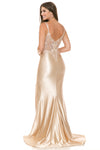 Load image into Gallery viewer, LA Merchandise LAF8175 Satin Lace Appliqué Slit Gown with Sheer Jacket Mother of the Bride Dress