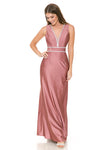 Load image into Gallery viewer, Wholesale Prom Dress V-Neck A-Line Fully Lined Gala Gown By LAF5254 - MAUVE - Dress LAF