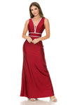 Load image into Gallery viewer, Wholesale Prom Dress V-Neck A-Line Fully Lined Gala Gown By LAF5254 - BURGUNDY - Dress LAF