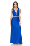 Load image into Gallery viewer, Wholesale Prom Dress V-Neck A-Line Fully Lined Gala Gown By LAF5254 - ROYAL BLUE - Dress LAF