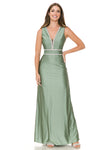 Load image into Gallery viewer, Wholesale Prom Dress V-Neck A-Line Fully Lined Gala Gown By LAF5254 - SAGE - Dress LAF
