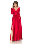 Load image into Gallery viewer, Wholesale Mother Of The Bride Dress Deep V-Neck Formal Gown By LAF5231 - RED - Dress LAF
