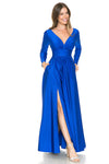 Load image into Gallery viewer, Wholesale Mother Of The Bride Dress Deep V-Neck Formal Gown By LAF5231 - ROYAL BLUE - Dress LAF
