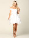 Cargar imagen en el visor de la galería, LAV3431 Wholesale Off-Shoulder Satin Short Homecoming Dress with Pockets &amp; Lace-Up Corset Back - - Cocktail Dress LAV