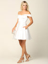 Cargar imagen en el visor de la galería, LAV3431 Wholesale Off-Shoulder Satin Short Homecoming Dress with Pockets &amp; Lace-Up Corset Back - - Cocktail Dress LAV