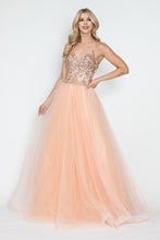 Load image into Gallery viewer, LA Merchandise LAF8236 Sequin Bodice Tulle Spaghetti Straps Glitter Prom Dress