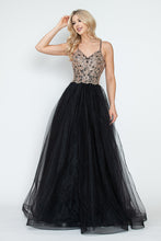 Load image into Gallery viewer, LA Merchandise LAF8236 Sequin Bodice Tulle Spaghetti Straps Glitter Prom Dress