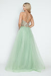 Load image into Gallery viewer, LA Merchandise LAF8236 Sequin Bodice Tulle Spaghetti Straps Glitter Prom Dress