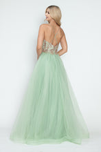 Load image into Gallery viewer, LA Merchandise LAF8236 Sequin Bodice Tulle Spaghetti Straps Glitter Prom Dress