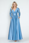 Load image into Gallery viewer, Wholesale Mother Of The Bride Dress Deep V-Neck Formal Gown By LAF5231 - PERRY BLUE - Dress LAF