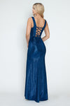 Load image into Gallery viewer, Sleeveless Glitter Knit Gown with Sweetheart Neckline Side Slit &amp; Lace-Up Back for Formal Events By LAF5315 - - Dress LAF