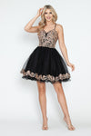 Load image into Gallery viewer, LA Merchandise LAF8238 Sequin Bodice Tulle Short Party Dress V-Neck Spaghetti Straps HOCO Dress