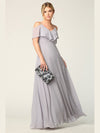 Load image into Gallery viewer, Wholesale Cold Shoulder Chiffon A-Line Floor-Length Bridesmaid Dress By LAV3263 - Silver - Bridesmaids Dress LAV