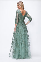 Load image into Gallery viewer, LA Merchandise LAF8356 3/4 Sleeve Embroidered A-Line Gown Mother of the Bride Dress